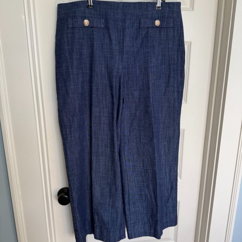 Loft Wide Leg Refined Denim Pants - Size 14 in darker wash